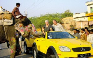 The Millennium Mercedes passing through India