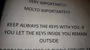 The 'key' sign - the French says like it is